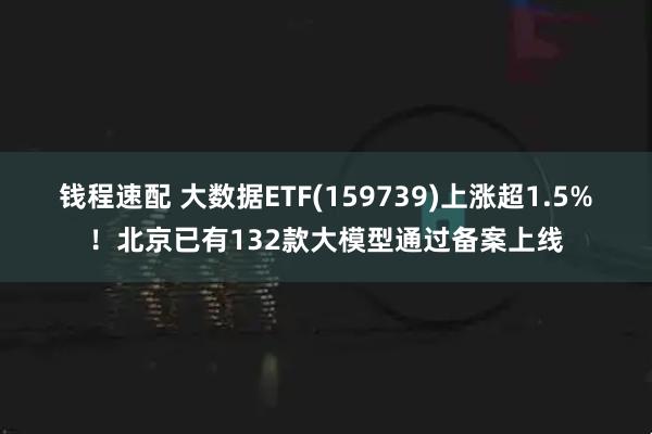 钱程速配 大数据ETF(159739)上涨超1.5%！北京已有132款大模型通过备案上线